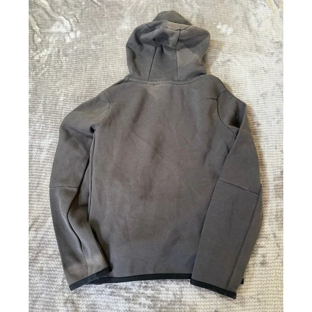 Nike Sportswear Tech Fleece Hoodie Charcoal Grey Embossed Logo Kids Large